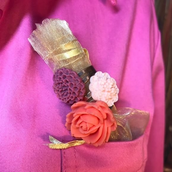 Pink Rose 3 pc Jewelry Set Necklace Earrings Ring - Picture 3 of 6